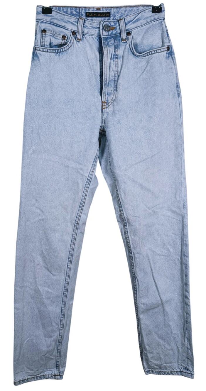 Nudie Jeans Womens Breezy Britt High Waist Tapered Jean Size 25 Light Wash 90s